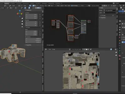 Gun Kareos Game Ready Low-poly 3D model