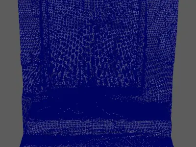 Ruined wooden doors with staircase 3D model