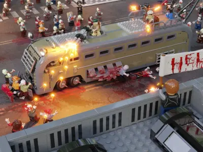 Zombie Apocalypse Lego Scene 3D model