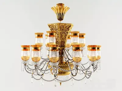 classic oriental chandelier 3D model