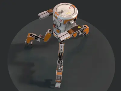 Three legged Mech Robot Low-poly 3D model