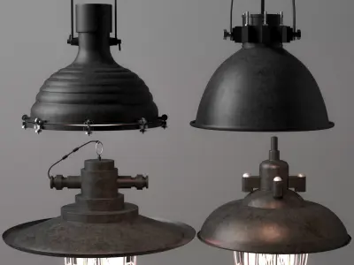 Industrial Lighting Set  3D Model Pack