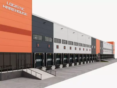 Warehouse Logistic 12 interior and exterior 3D model