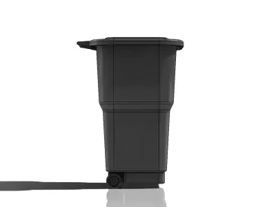 Wheelie Bin with lid Low-poly 3D model