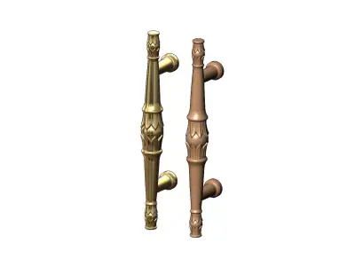 Round lotus bead door gate push pull handle 3D print model