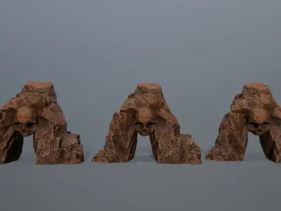 Skull Cave Low-poly 3D model