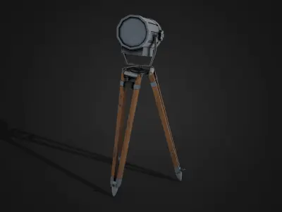 Vintage Spotlight Low-poly 3D model