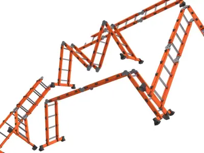 Multifunctional Aluminium Ladder 3D model