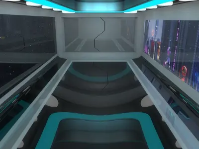 Sci Fi Room Low-poly 3D model