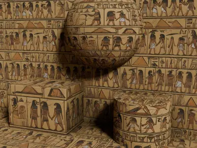 Ancient Egypt Hieroglyphs  - VOL 1 - 4 Seamless PBR Texture