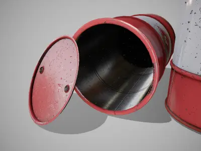 Barrels red new Low-poly 3D model