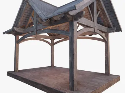 Wooden Pergola 3D model