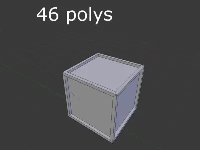 low poly metal crate Low-poly 3D model