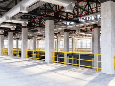 Factory Warehouse Interior Low-poly 3D model
