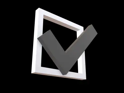 Checkbox with Tick Symbol v1 001 Low-poly 3D model