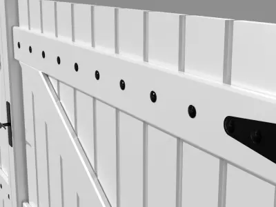 Fences fence and gate Low-poly 3D model