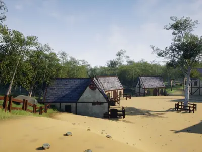 Open World Starter Environment Low-poly 3D model