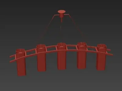 Five Shade Chandelier 3D model