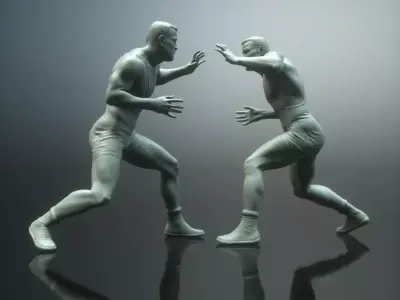 Wrestler Statue CNC 3D Printable Sculpture 3D print model