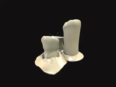 Medieval Candle Bundle Low-poly 3D model