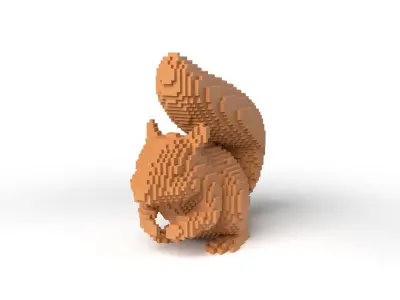 Squirrel Minecraft Voxel Low-poly 3D model