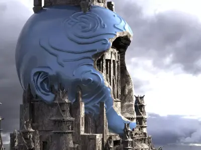 Olmec Ancient City tower 3 3D model