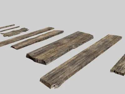 Simple Wood Planks Free low-poly 3D model