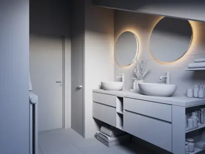 Modern Bathroom  Scene 3D model 3D model