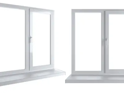 Plastic window - white 3D model