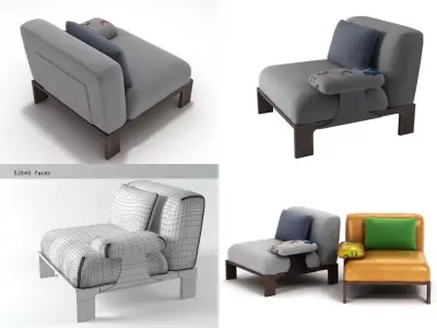 Fergana armchair 3D model