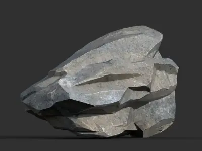Low poly Gray Rock Formation 190421 Low-poly 3D model