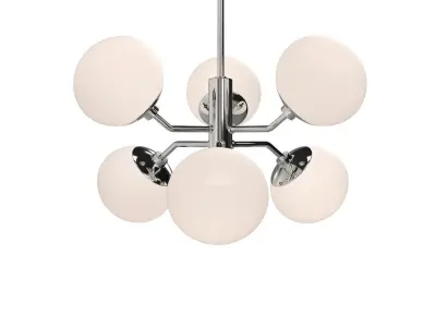 Estee Globe 6 lt Polished Nickel Mid Century Ceiling Light PBR 3D model