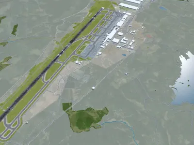 Gothenburg Landvetter Airport 12km Low-poly 3D model