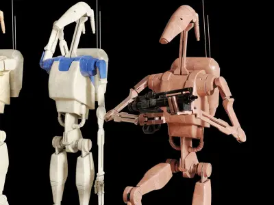 Rigged Battle B1 Droids Star Wars 3D model
