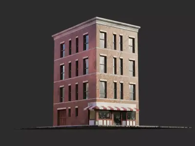 Building Block Low-poly 3D model
