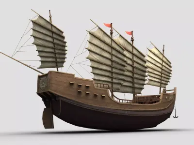 Ancient Chinese Ship 04 3D model