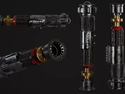 Light Saber Game-Ready Low-Poly Weapon Asset Low-poly 3D model