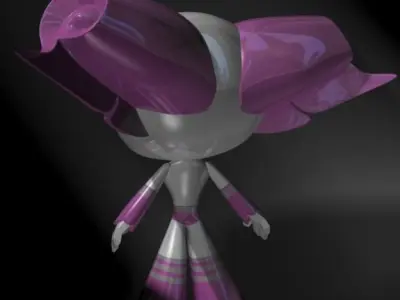 ProtoGirl Robot Character Female RIGGED Low-poly 3D model
