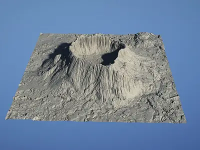 Landscape Environment Volcano Snow 19 Low-poly 3D model