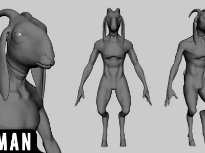 Goat Man - Topology + UV Map