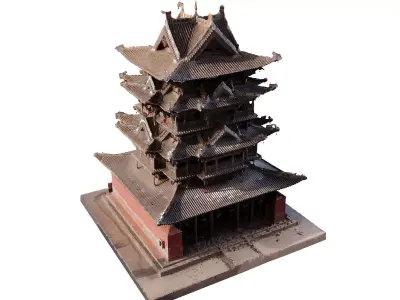 Japan Wooden Pagoda 3D model