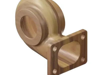 Wooden Turbine Housing Toy 3D model