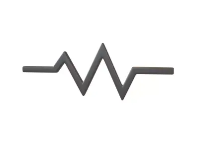 Pulse Symbol v2 004 Low-poly 3D model