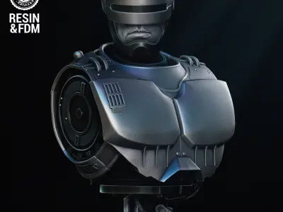 Wicked Movies Robocop Portrait Bust Tested for 3D printing 3D print model