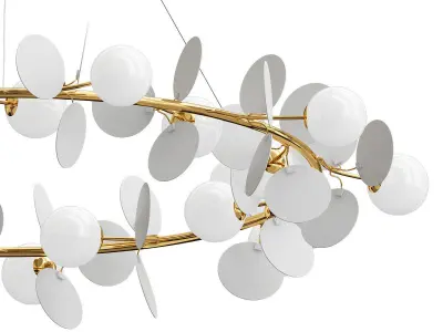 Matisse collection circular chandelier with gold balls 3D model