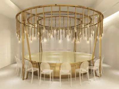 Custom Made Dining table Low-poly 3D model