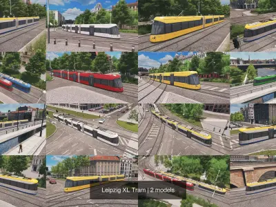 Leipzig XL Tram 3D Model Pack