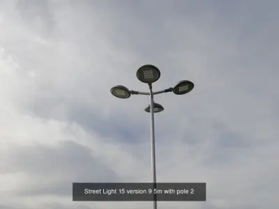Street Light 15 with pole 2 3D Model Pack