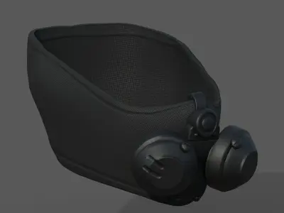 Gas mask scifi respirator plastic protection combat  Low-poly 3D model