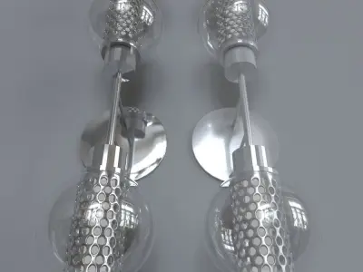 light 3 pair of gold and silver earrings 3D model